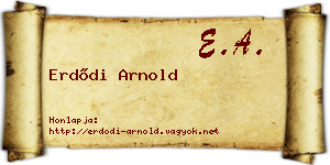 Erdődi Arnold névjegykártya